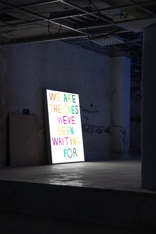 Waiting sign exhibition view